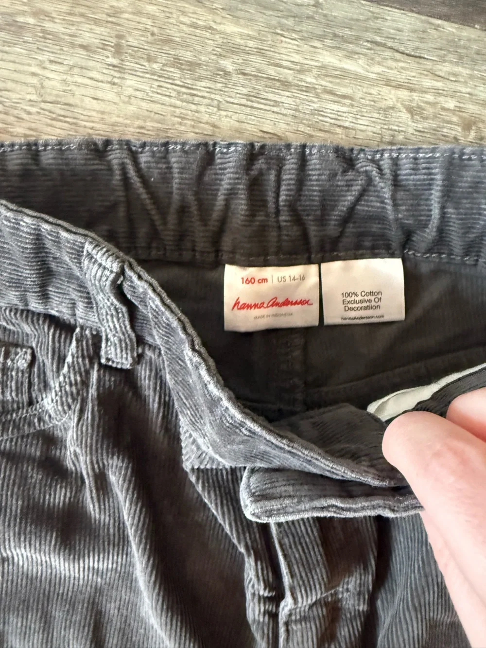 Boys Hanna Andersson Dark Gray Corduroy Pants
